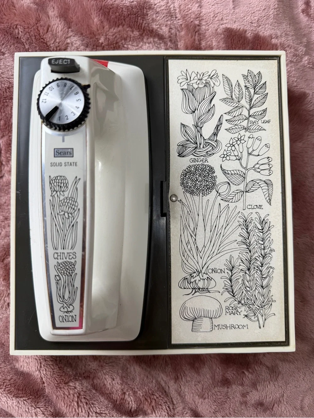 Vintage 70’s Cream and Black Hand Mixer with Storage Case